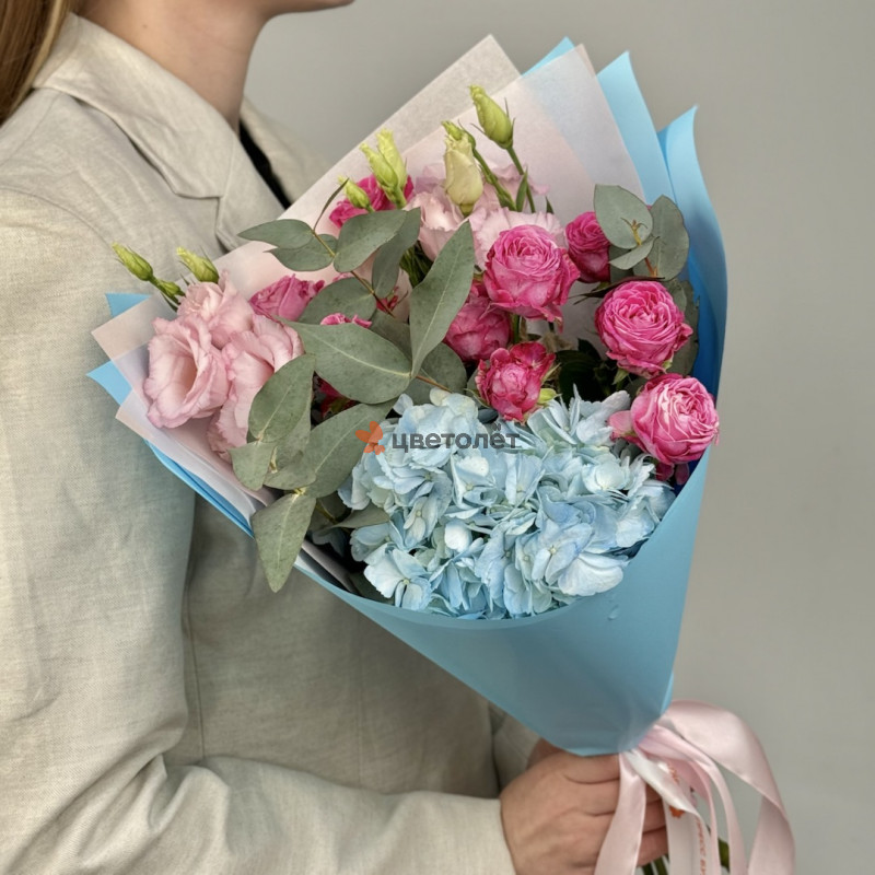 Розово-голубой микс