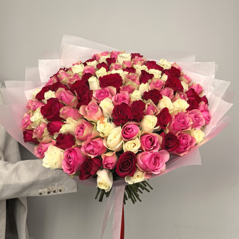 Букет 101 роза микс