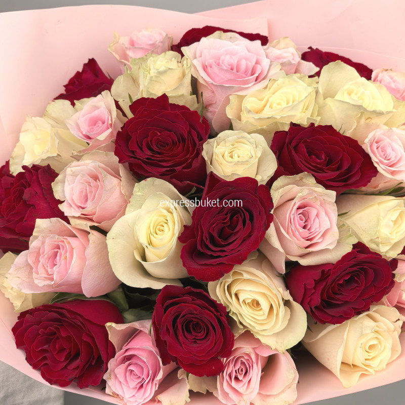 Букет 35 роз микс